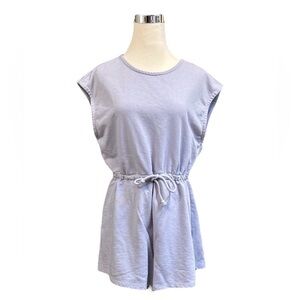 H&M Divided Women Size Medium Lavender/Blue Romper Drawstring Waist Sleeveless